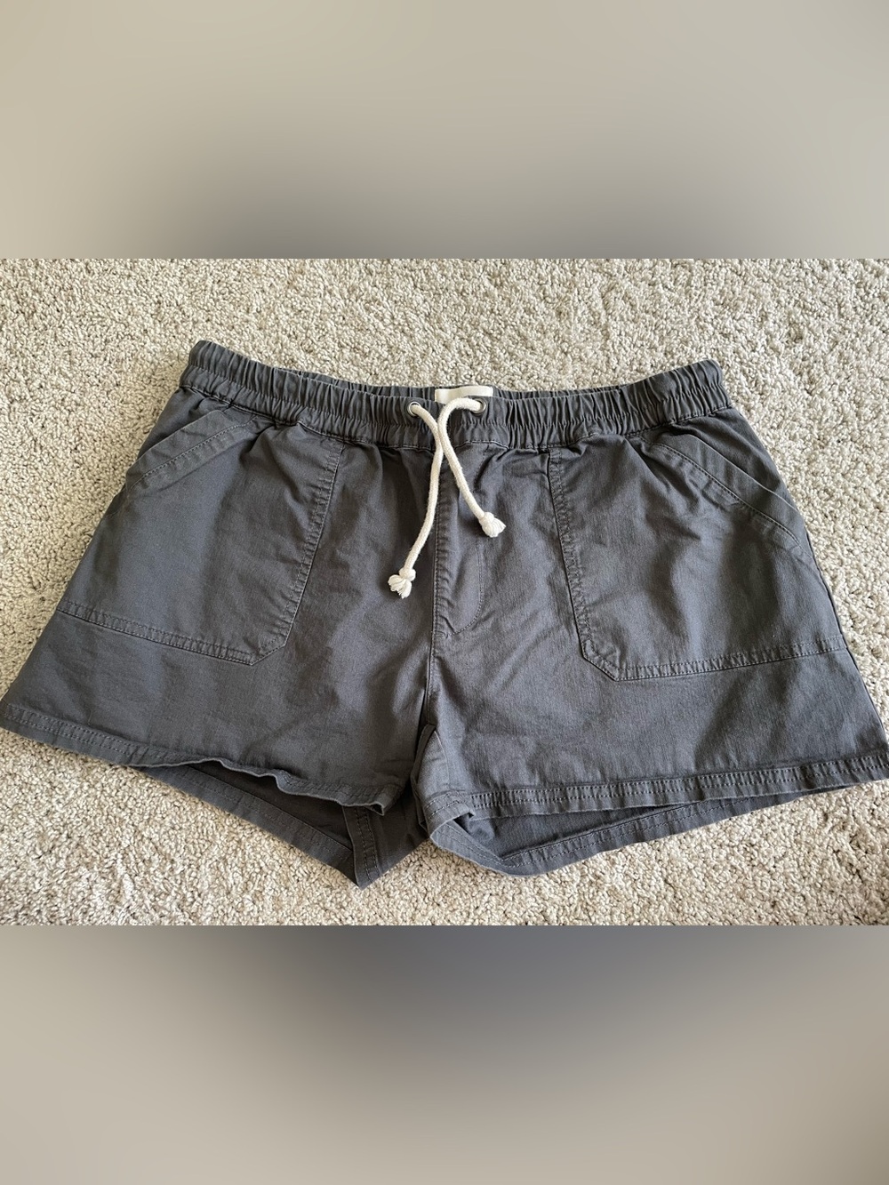 Pact Daily Twill Short Organic Cotton Gray Grey Women’s Size Large Shorts